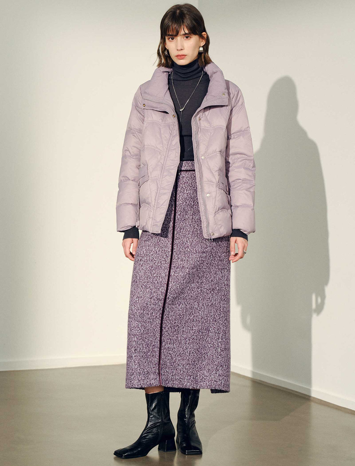 100% Wool Turtleneck Slim-Fit Knit Top