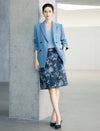 Vintage Floral Print Straight Knee-Length Skirt