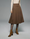 Pleated A-Line Midi Skirt