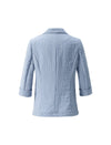 Light Blue Striped 3/4 Sleeve Blazer