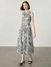 Paisley Print Tencel Linen Sleeveless Midi Dress