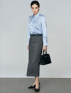 Mulberry Silk Button-Down Shirt