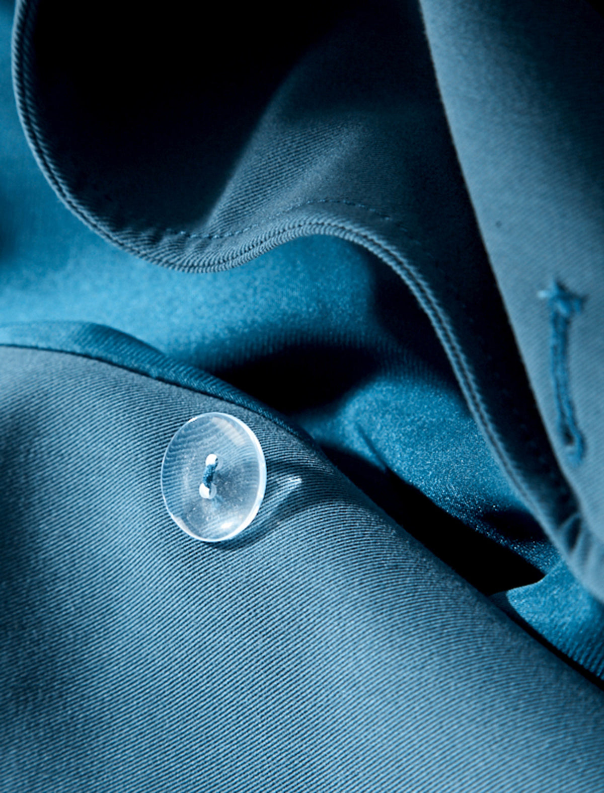 Blue Double-Breasted Trench Coat