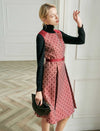 Sleeveless Geometric Jacquard Dress