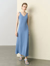 Solid Color V-Neck Slip Maxi Dress