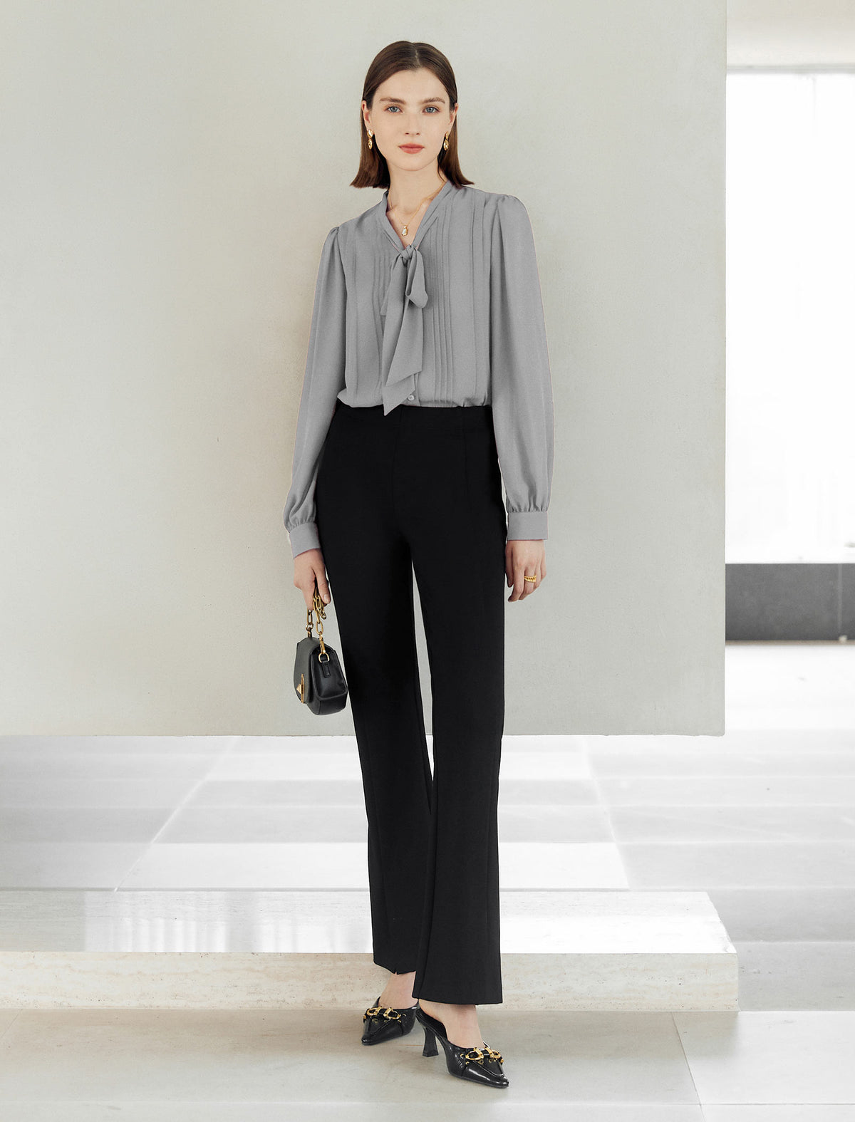 Mulberry Silk Bow Tie Shirt
