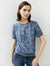 Lace Floral Contrast Trim Short Sleeve Top