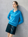 Wool Blend Hooded V-Neck Relaxed Sweater