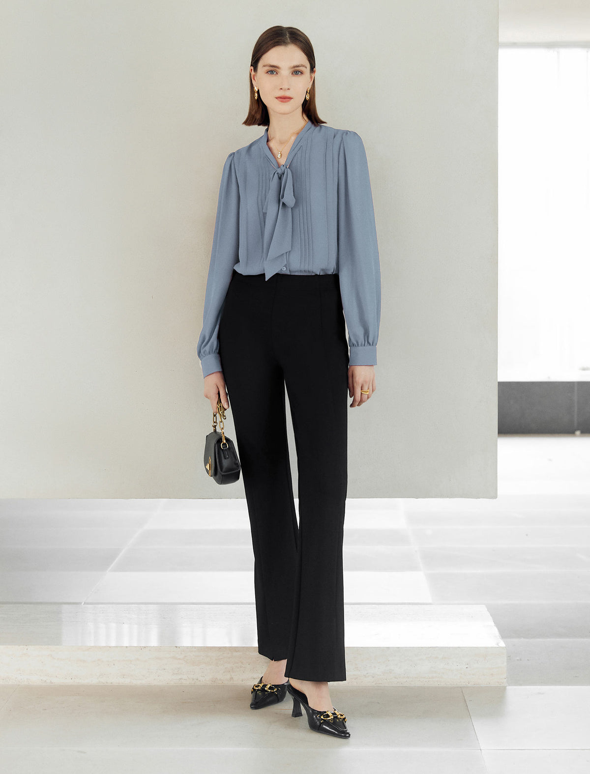 Mulberry Silk Bow Tie Shirt