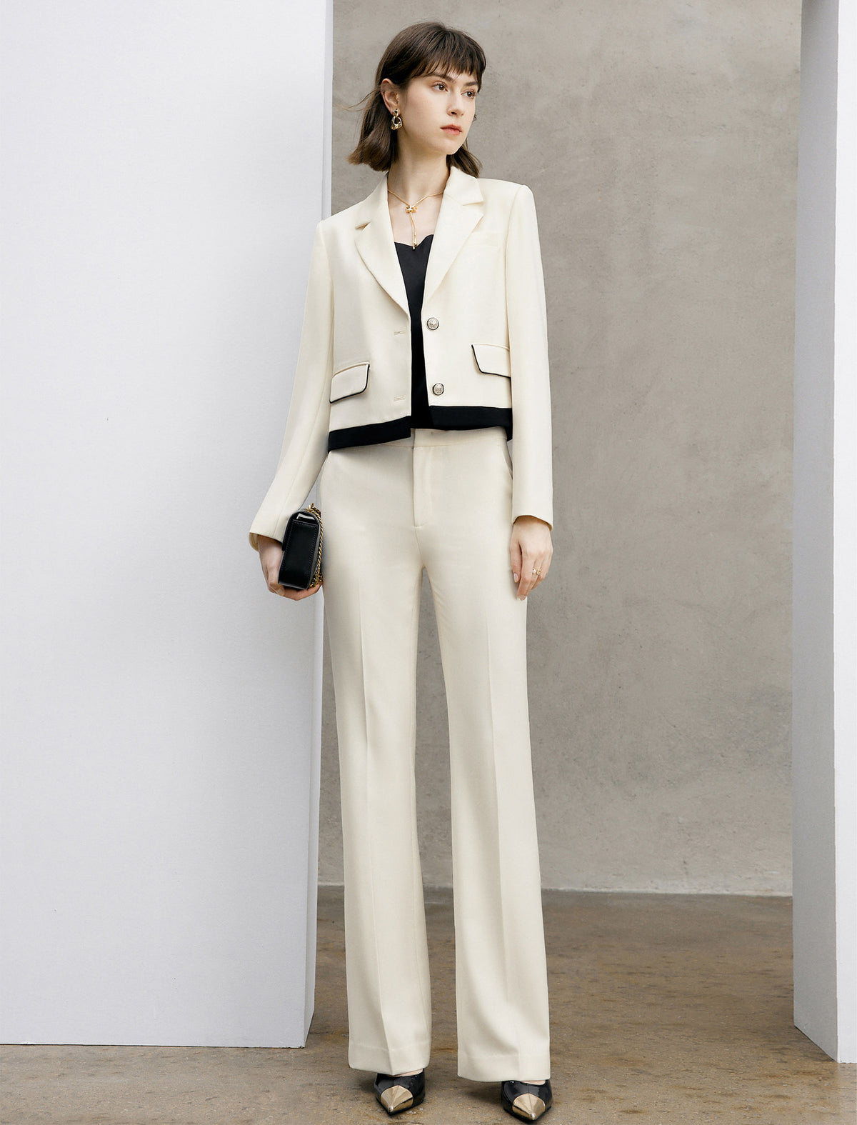 High‑Waist Flare Dress Pants