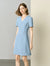 V-Neck Button Front Sheath Dress