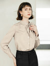 Mulberry Silk Tie Neck Blouse