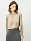 Mulberry Silk Embellished Neckline Shirt