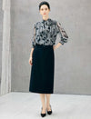 High Waist Straight Midi Skirt