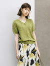 Retro Pearl Beaded Short Sleeve Knit Top