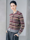 100% Wool Fair Isle Patterned Knit Cardigan