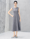 Bow Embroidery Sleeveless Midi Dress