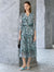 Chiffon Floral Print V-Neck Midi Dress