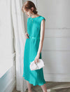 Pleated Sleeveless Midi Dress