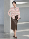 Gradient V Neck Button Front Knit Cardigan