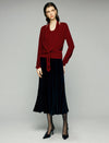Layered Tie Front Long Sleeve Knit Top