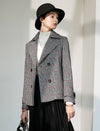 Wool Blend Plaid Collared Top