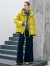 Hooded Dual-Drawstring Zip-Front Cropped Puffer Jacket