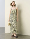 Leopard Print Slip Silk Maxi Dress