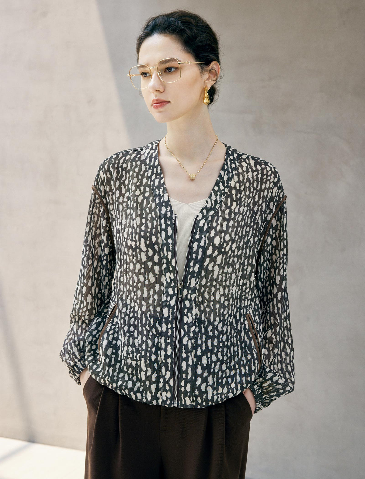 Retro Dot Thin Jacket Coat