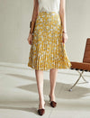 Floral Pleated A-Line Skirt