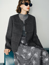 Wool Round Neck Vintage Short Coat