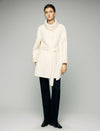 100% Wool Contrast-Trim Stand-Collar Button-Front Coat