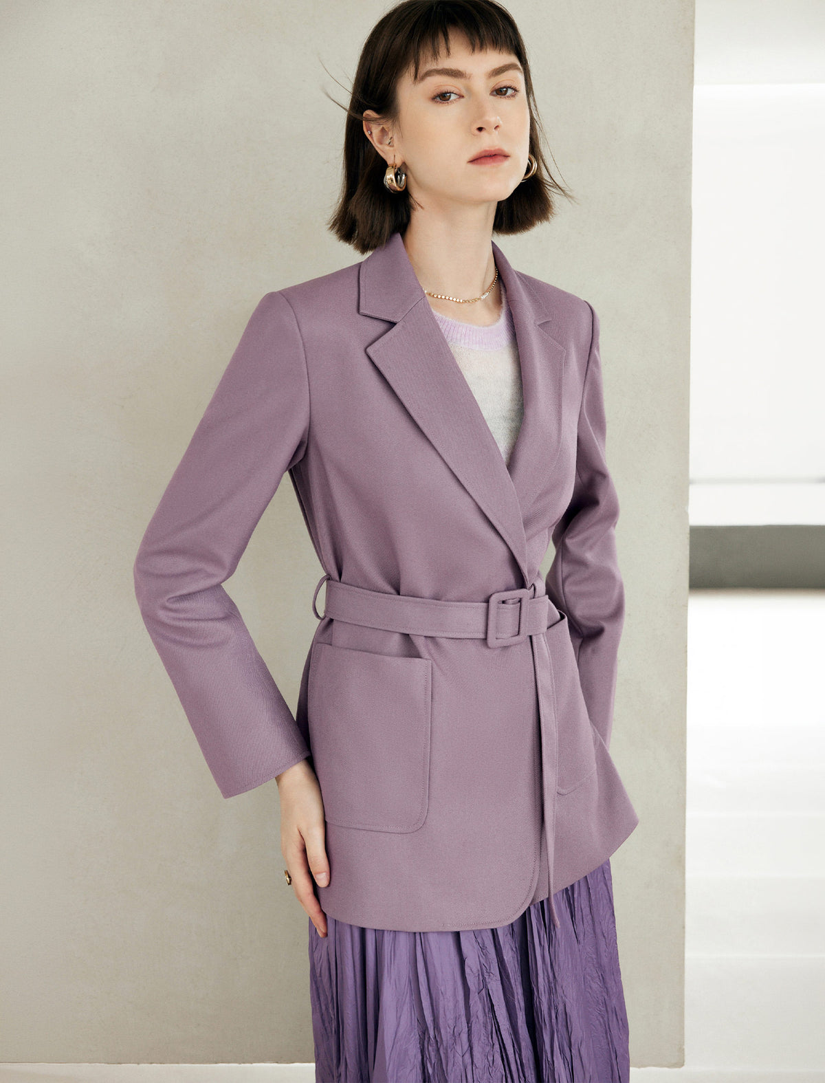 Belted Single Breasted Blazer