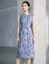 Floral Sleeveless Knee-Length Sheath Dress