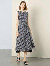 Graphic Print Tencel Linen Midi Dress