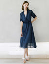 V-Neck Tencel Shirt Dress