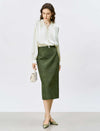 Ivory Ruffled Tie-Neck Blouse