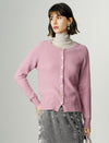 100% Wool Round Neck Long-Sleeve Knit Cardigan
