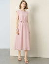 Tencel Linen Blend Belted Midi Dress