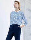 Blue Geometric Print Blouse