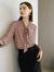100% Mulberry Silk Bow Tie Neck Print Blouse