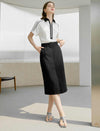 Workwear Black Slit Skirt