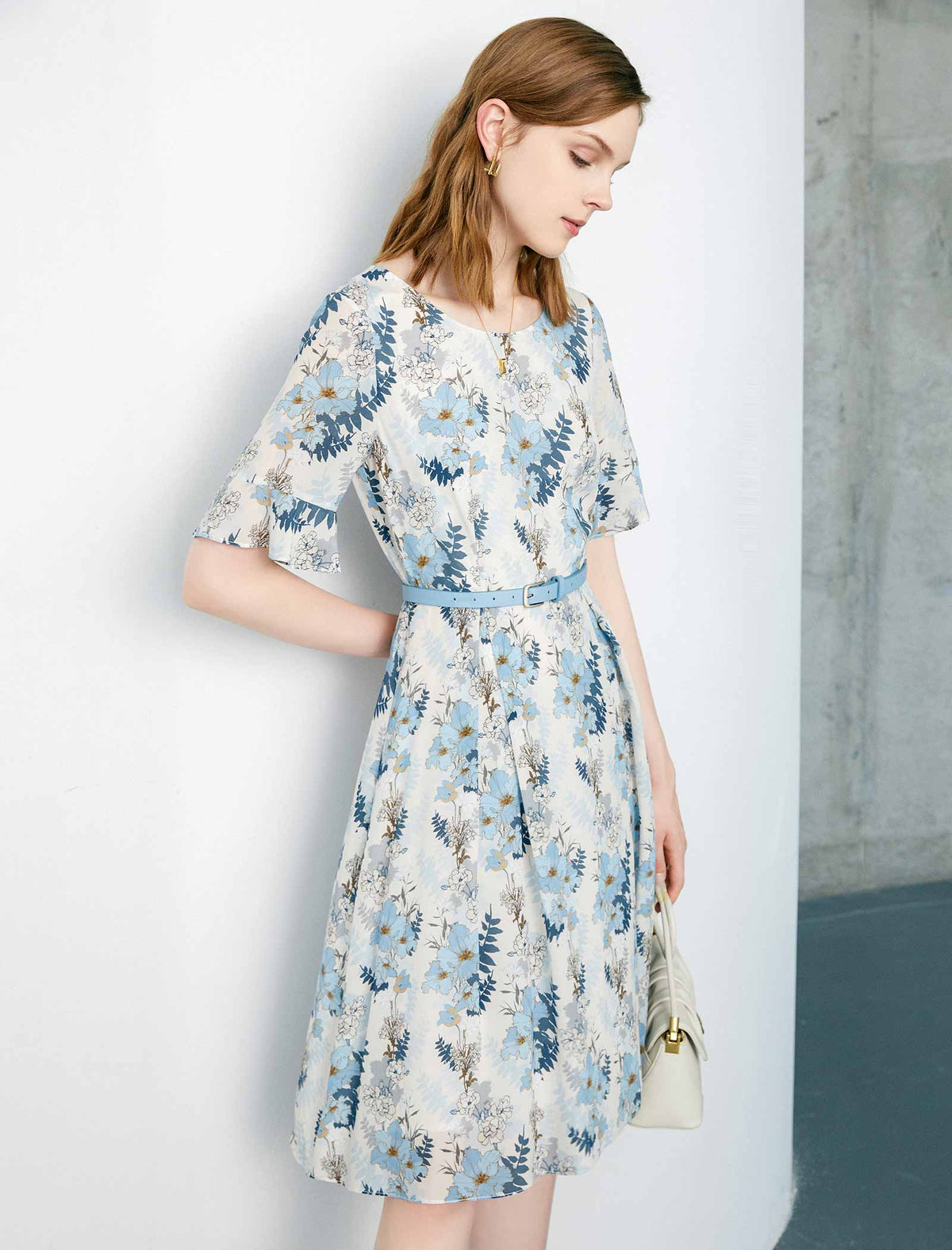 Vintage Floral Silk Dress