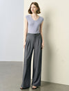 Lace Waistband Wide-Leg Pants
