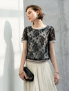 Lace Floral Short Sleeve Top