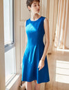Crewneck Sleeveless Fitted A-Line Dress