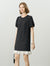 Black Polka Dot Puff Sleeve Ruffle Hem Dress