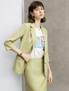Notch Lapel 3/4 Sleeve Office Blazer