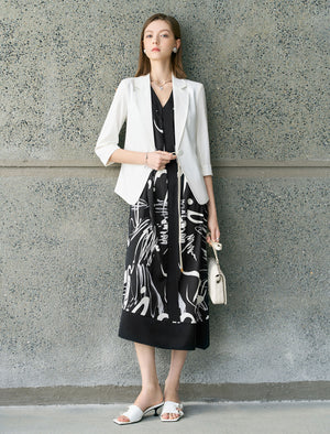 Elegant Three-Quarter Sleeve Blazer