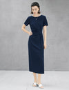 Knot-Waist Textured Maxi Dress